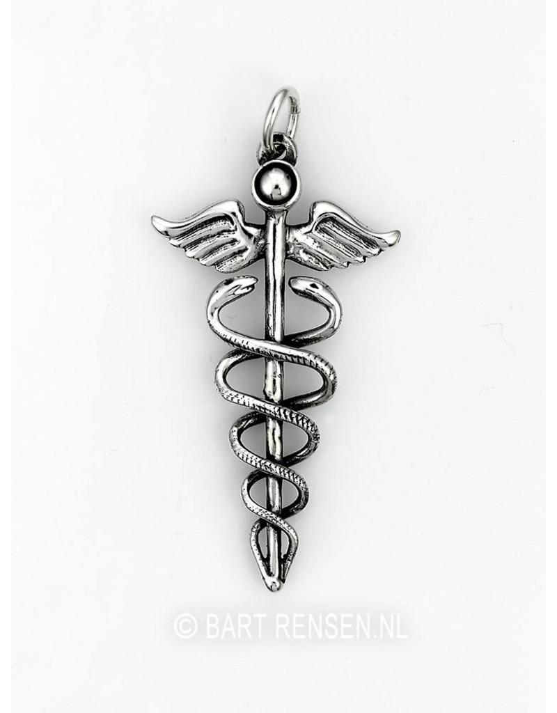 Caduceus pendant - sterling silver