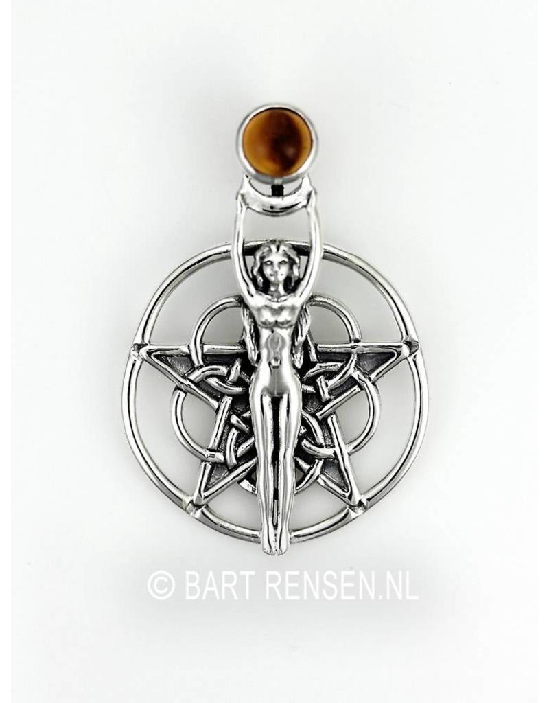 Pentagram hanger - echt zilver