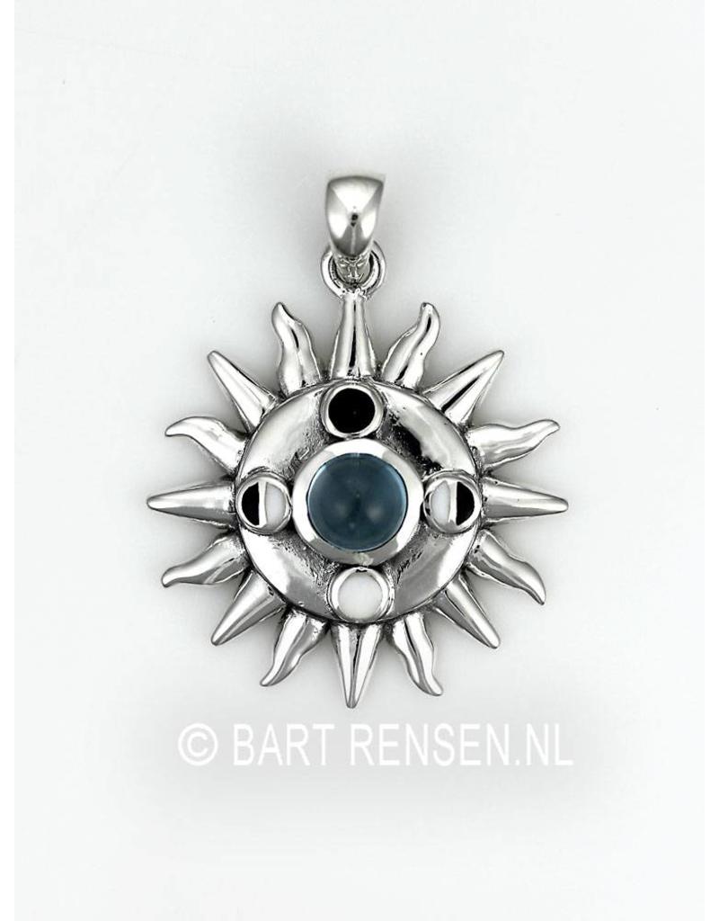 Sun And Moon Phases Pendant - sterling silver