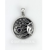 Sun Moon And Stars Pendant - sterling silver