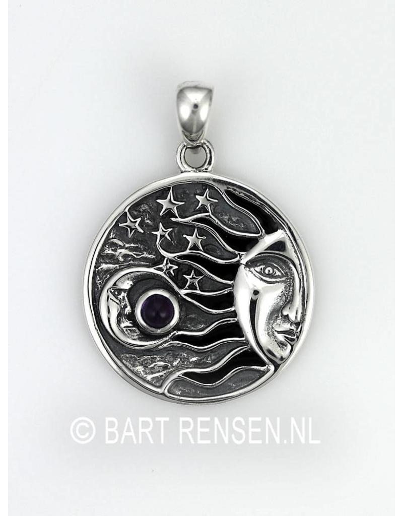 Sun Moon And Stars Pendant - sterling silver