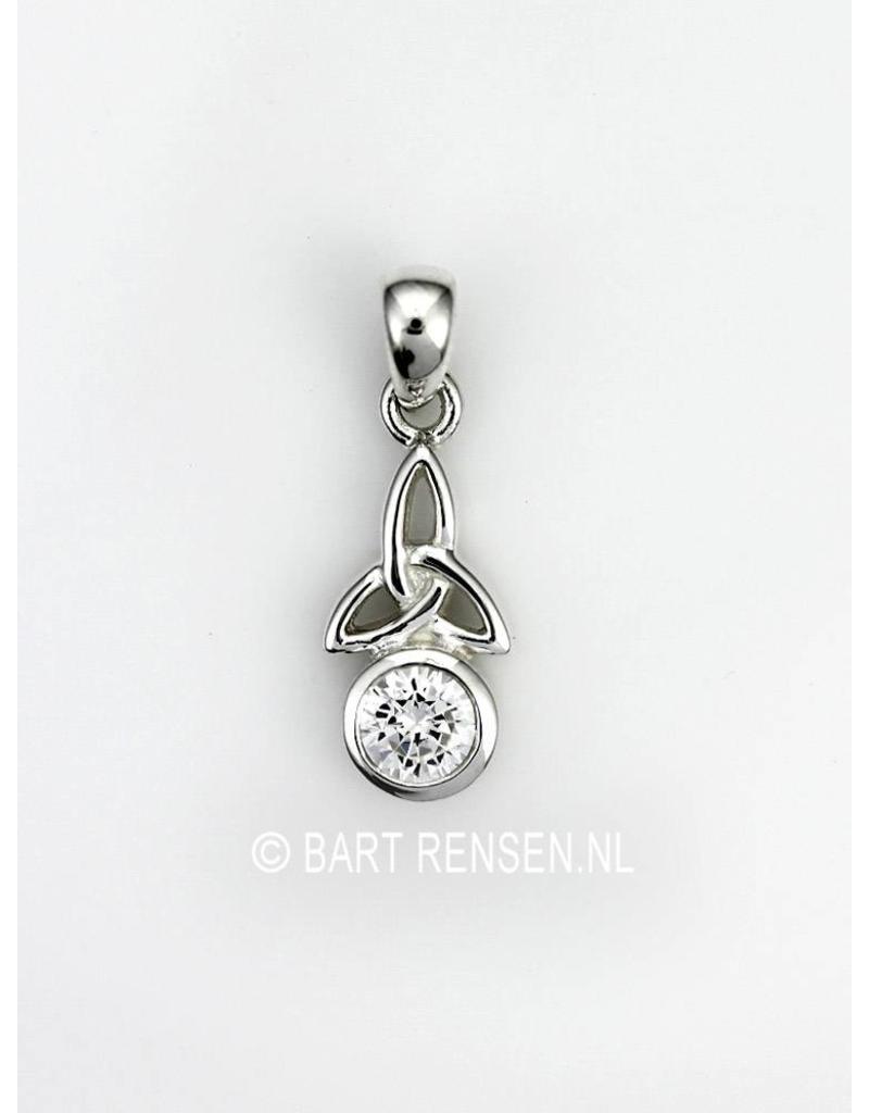 Triquetra pendant with stone - sterling silver