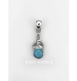 Triquetra pendant with stone - sterling silver