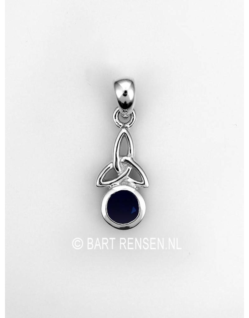 Triquetra pendant with stone - sterling silver