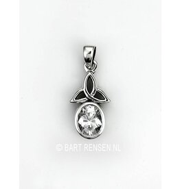 Triquetra pendant with stone- silver