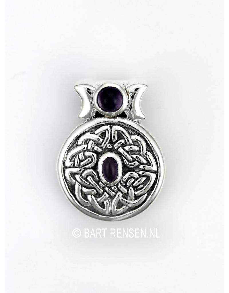 Celtic pendant with stones - sterling silver