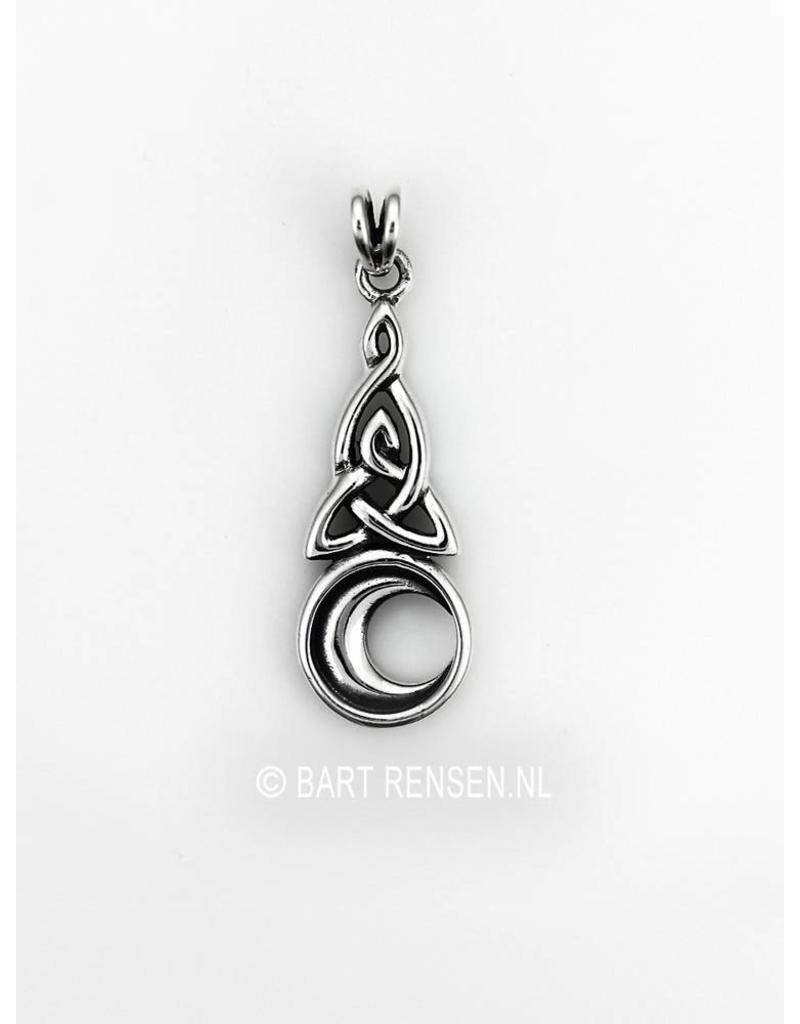 Triquetra pendant with moon-sterling silver