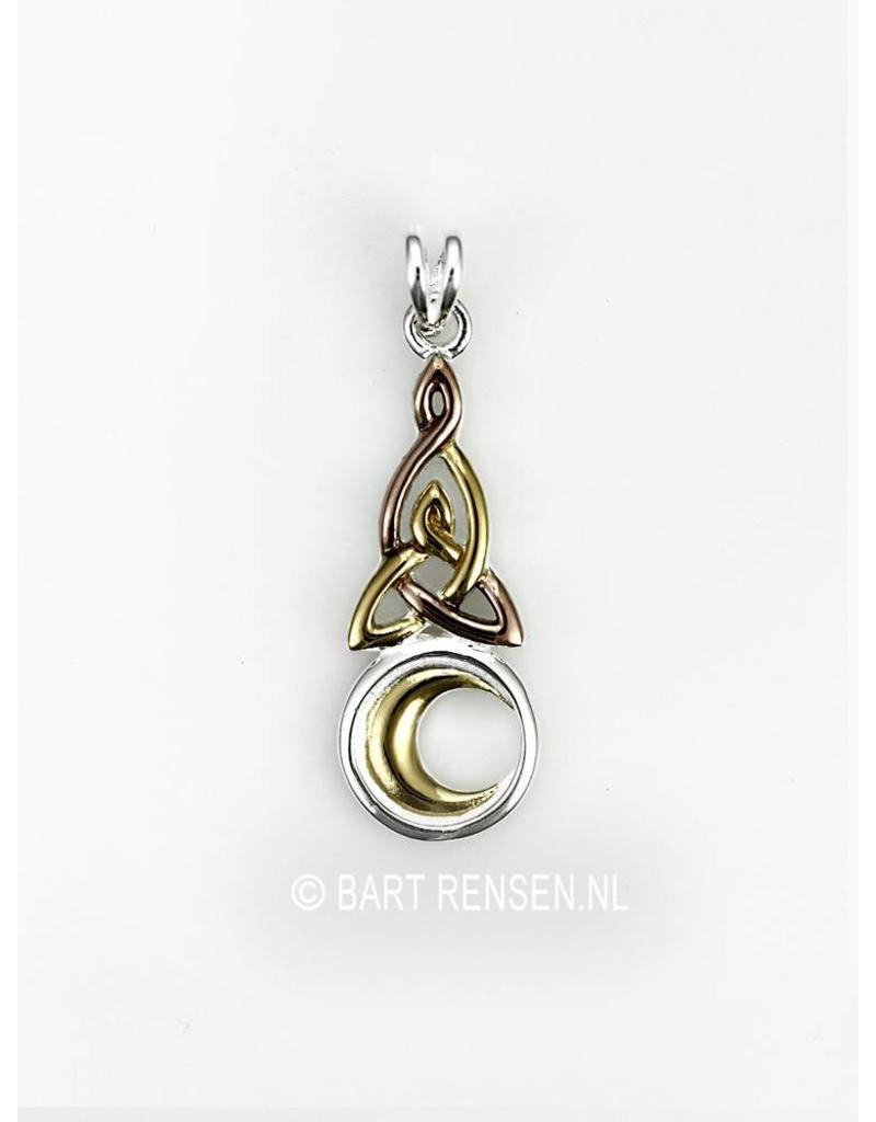 Triquetra pendant with moon-sterling silver