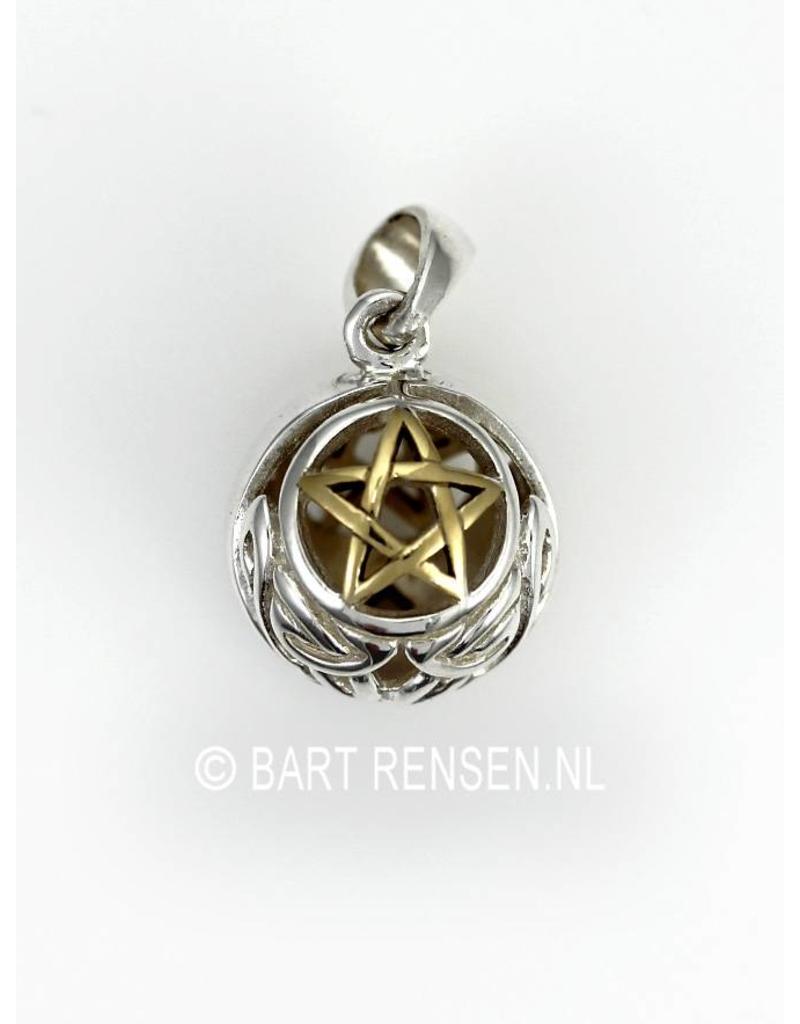 Pentagram Ball pendant - sterling silver