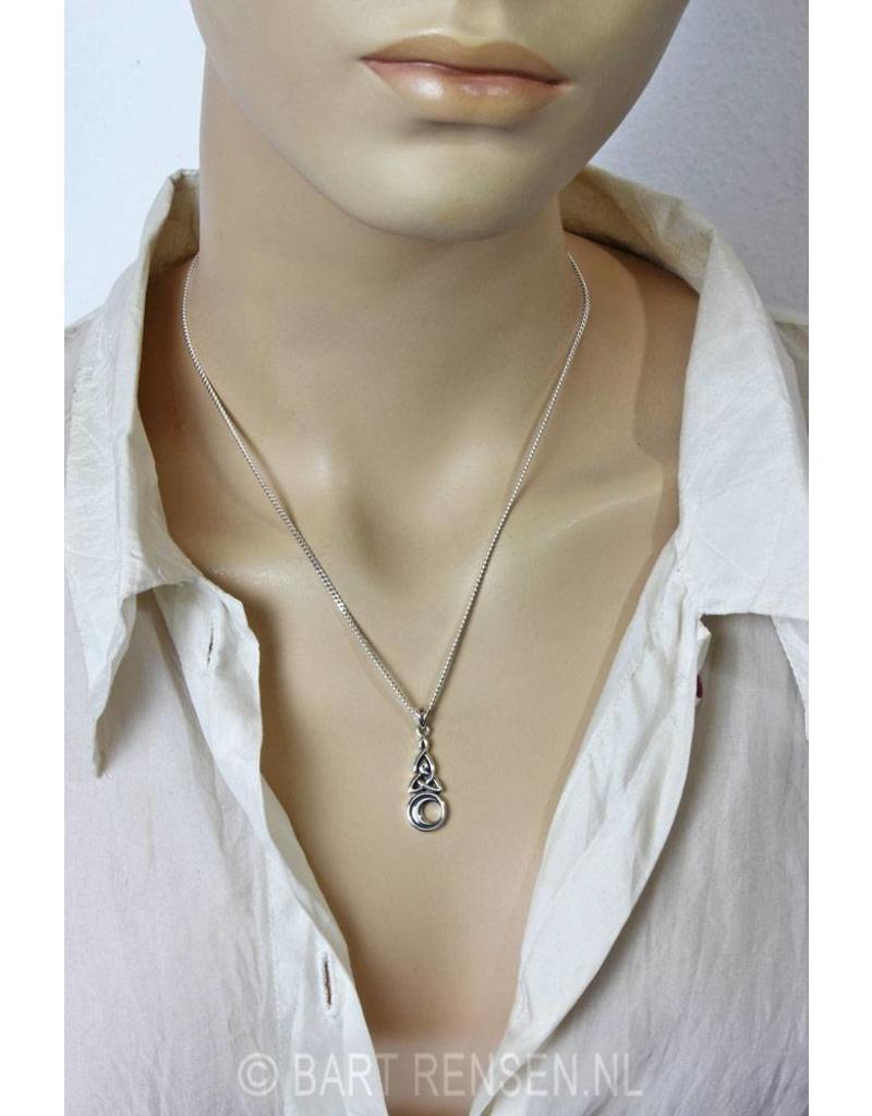 Triquetra pendant with moon-sterling silver