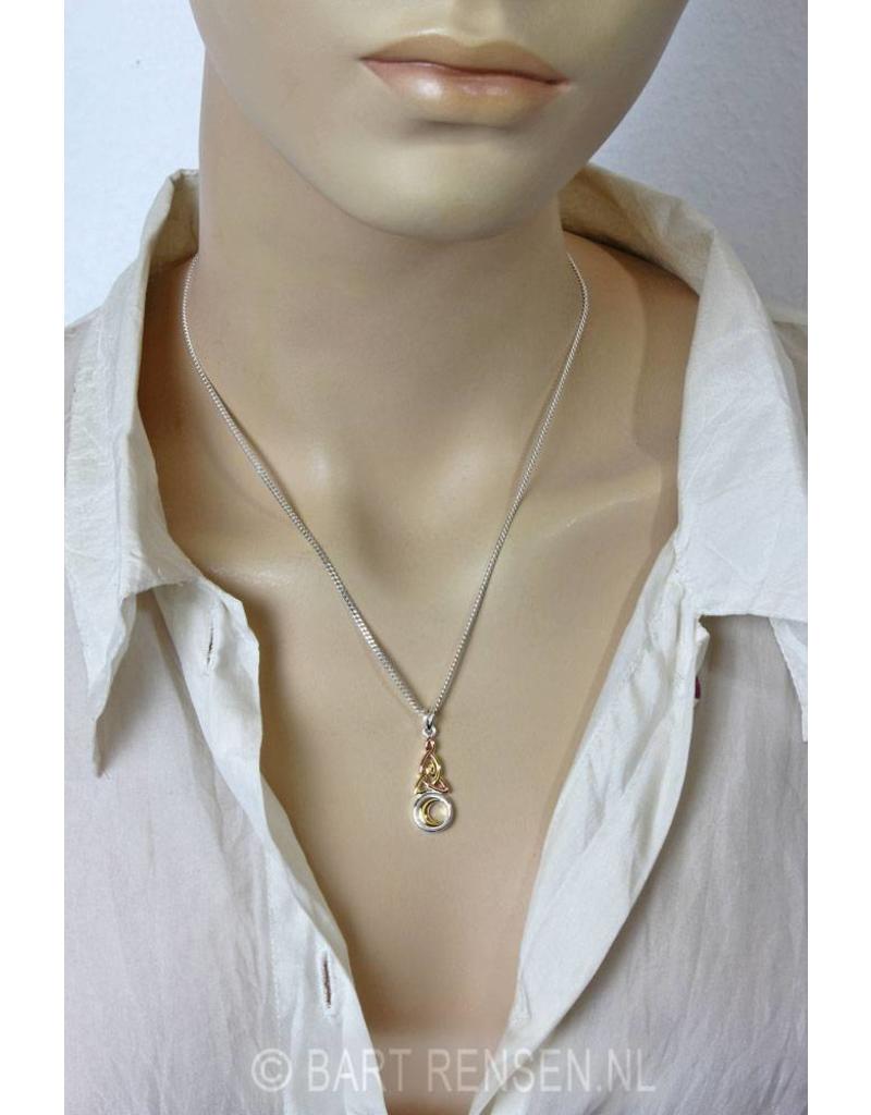 Triquetra pendant with moon-sterling silver