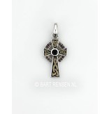 Celtic Cross Pendant with gemstone - sterling silver