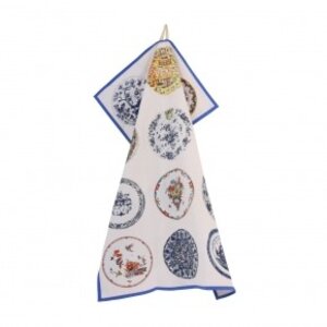 Theedoek blauwe tegels