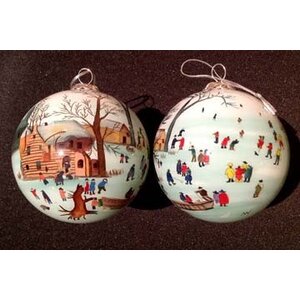 Handbeschilderde kerstbal Avercamp Rijksmuseum