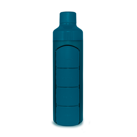 YOS Bottle Bouteille d'eau avec t pilulier, 1 jour, 4 cases