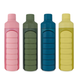 YOS Bottle Wasserflasche mit Pillendose, 1 Woche, 7 Fächer