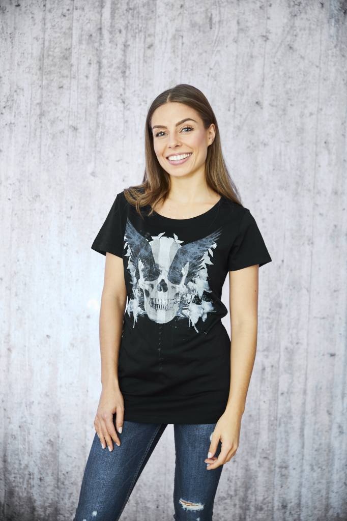 Girls Shirt black Wings flat