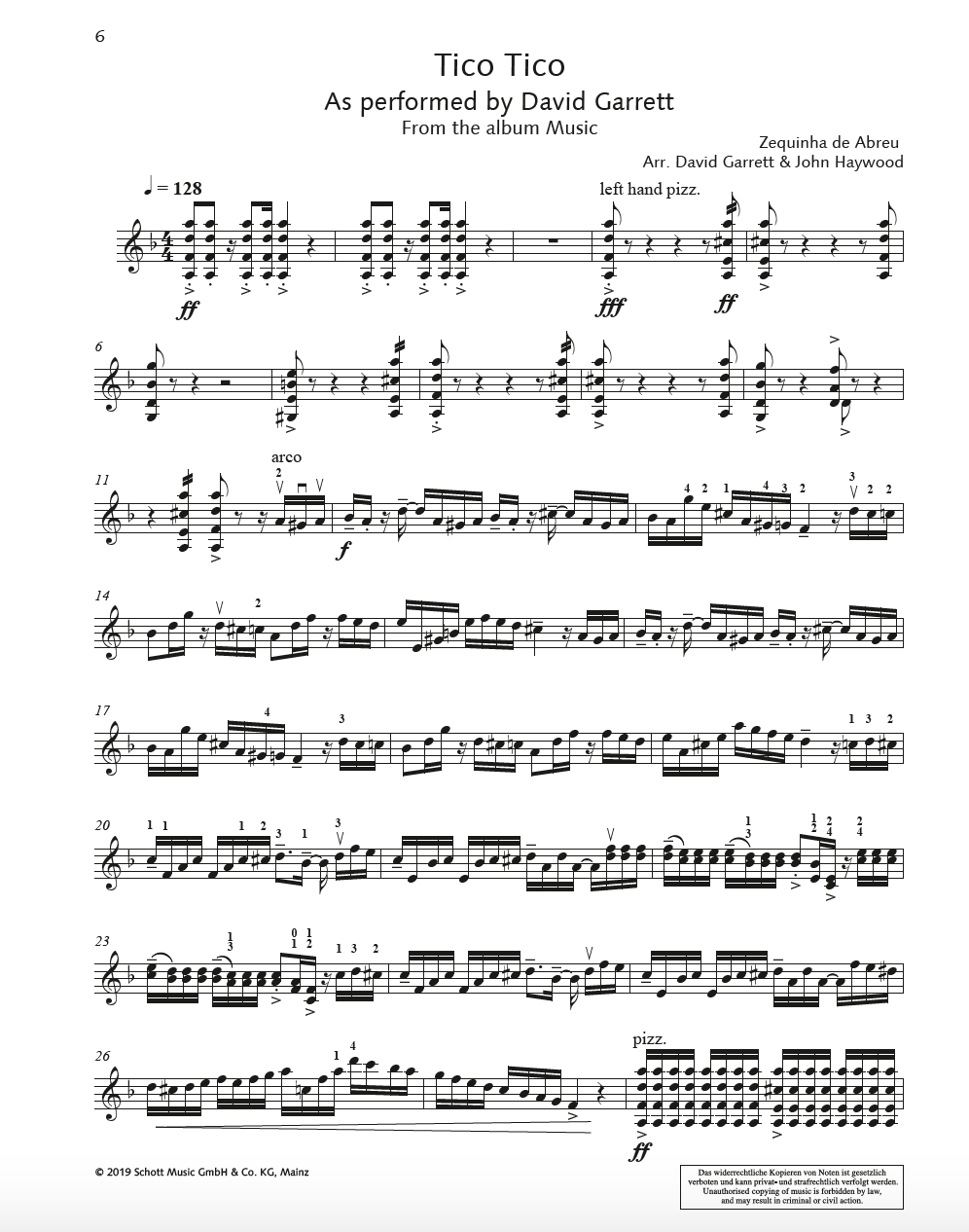 music notes "Best Of Violin David Garrett"