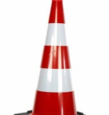 Verkeerskegel 75 cm - volledig reflecterend met zwarte voet