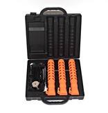 Koffer met 3 LED toortslampen (seinlampen) - oplaadbaar - oranje of blauw