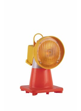 Werflicht - werflamp voor verkeerskegels - Geel