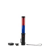 LED traffic baton - blue/red - rechargeable and multifunctional