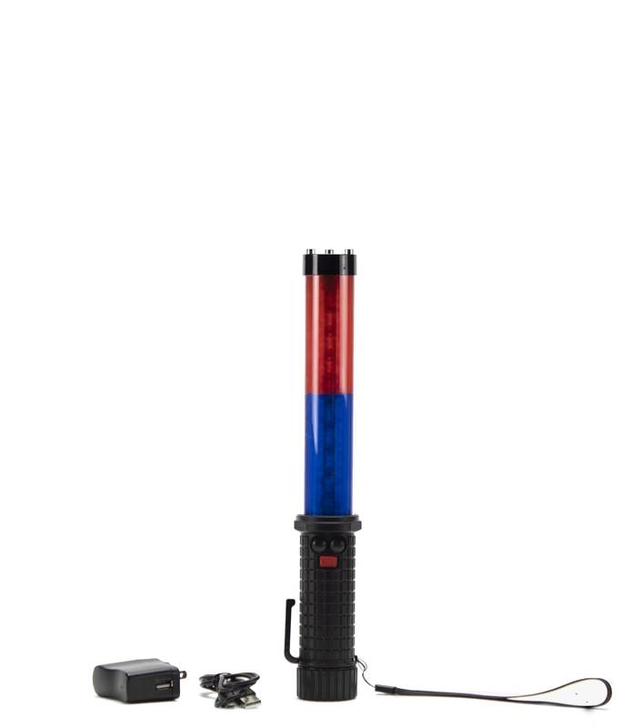 LED toortslamp - blauw/rood - oplaadbaar en multifunctioneel