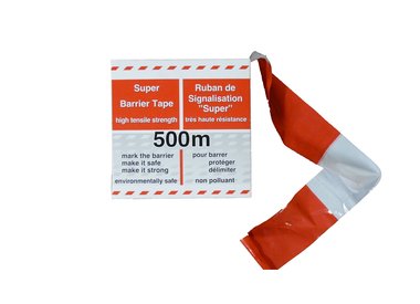 Plastic safety mesh, barrier tape and plastic chains