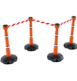 Enrouleur à sangle  SKIPPER avec 9 mètres de sangle de signalisation rouge/blanc