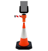Enrouleur à sangle  SKIPPER avec 9 mètres de sangle de signalisation rouge/blanc