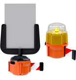 SKIPPER XS afzetlinthouder met 9 meter rood/wit lint
