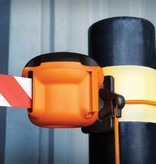 SKIPPER XS afzetlinthouder met 9 meter rood/wit lint