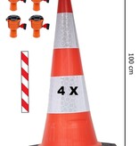 Skipper BIG cone set 81 m2 with 100 cm Bigfoot traffic cones and Skipper barrier belt units