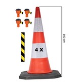 Skipper BIG cone set 81 m2 with 100 cm Bigfoot traffic cones and Skipper barrier belt units