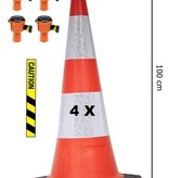 Skipper BIG cone set 81 m2 with 100 cm Bigfoot traffic cones and Skipper barrier belt units