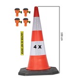 Skipper BIG cone set 81 m2 with 100 cm Bigfoot traffic cones and Skipper barrier belt units