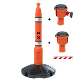 Skipper set of retractable  barrier posts - crowd control