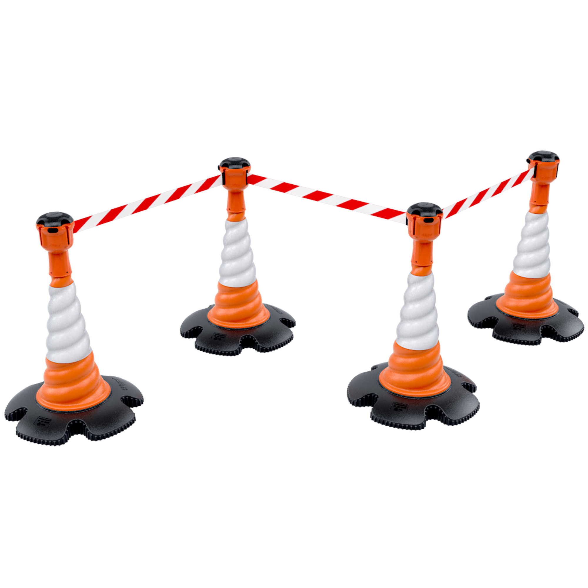 Skipper set of retractable barrier cones - crowd control