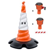 Skipper set of retractable barrier cones - crowd control