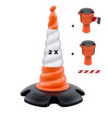 Skipper set of retractable barrier cones - crowd control