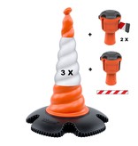 Skipper set of retractable barrier cones - crowd control