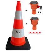 Skipper budget set retractable barrier cones - crowd control