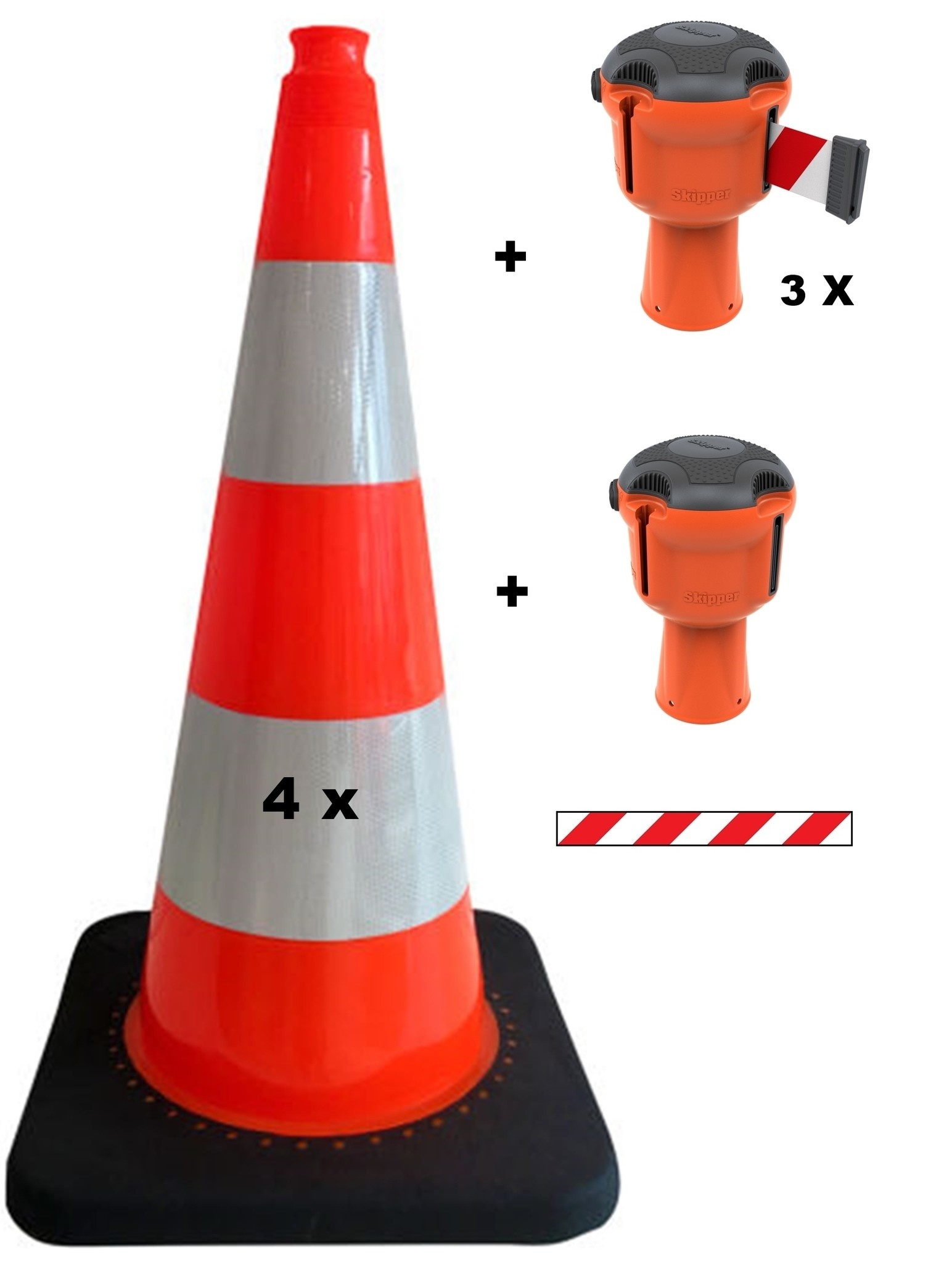 Skipper budget set retractable barrier cones - crowd control