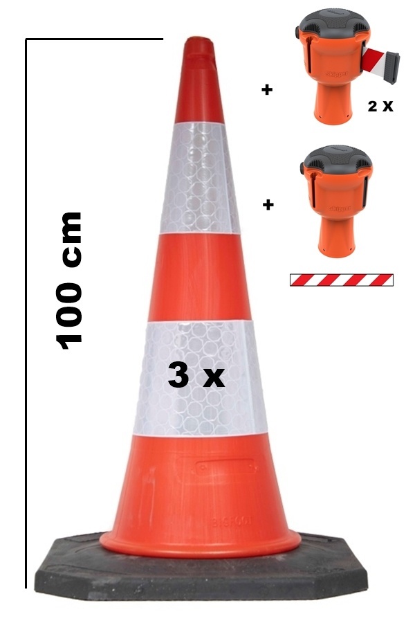 BIG set Skipper retractable barrier cones - crowd control