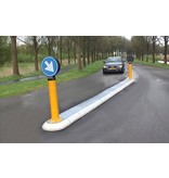 Modular traffic island from recycled rubber