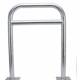 Arceau vélo 600 x 800 mm Ø 50 mm avec  barre transversale sur platines