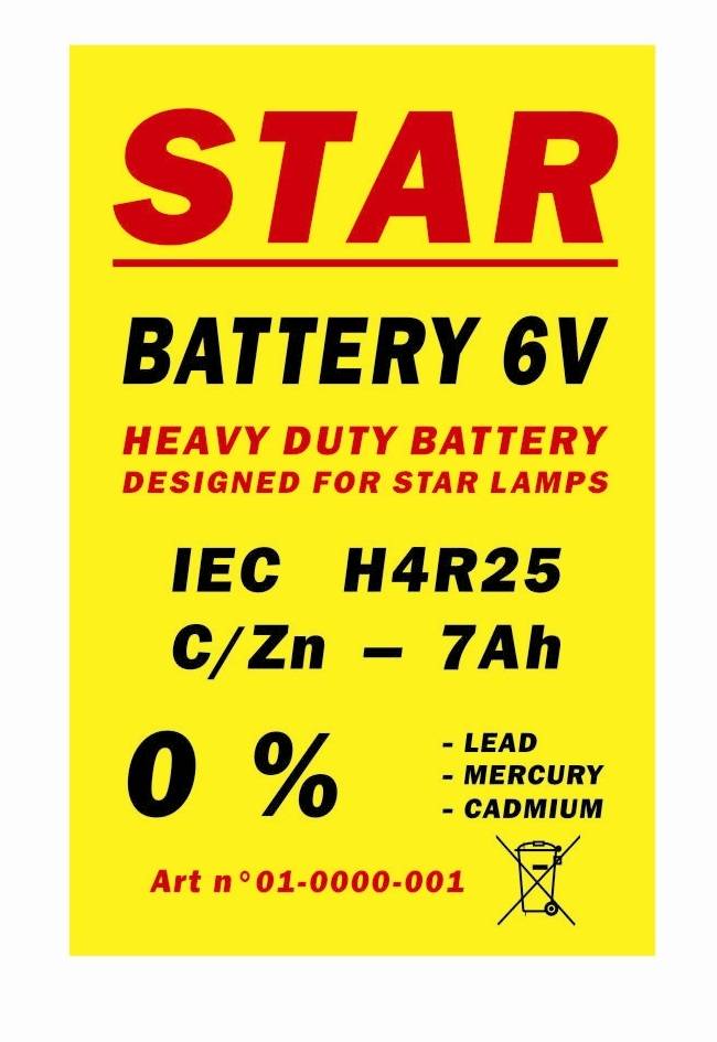 Blokbatterij 4R25 6V STAR voor werflichten