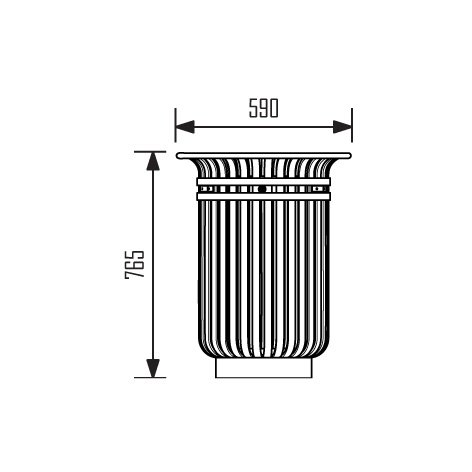 Litterbin Luxembourg - RAL 6009 (green)