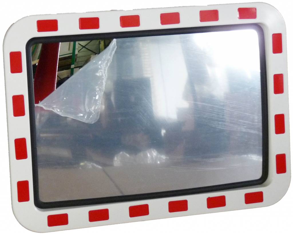 Miroir de circulation 'Traffic deluxe' 600 x 800 mm - rouge/blanc