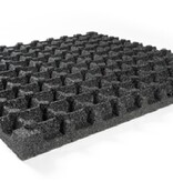 Dalle de sécurité et -terrain de jeu en caoutchouc - 100 x 100 x 7.5 cm - noir